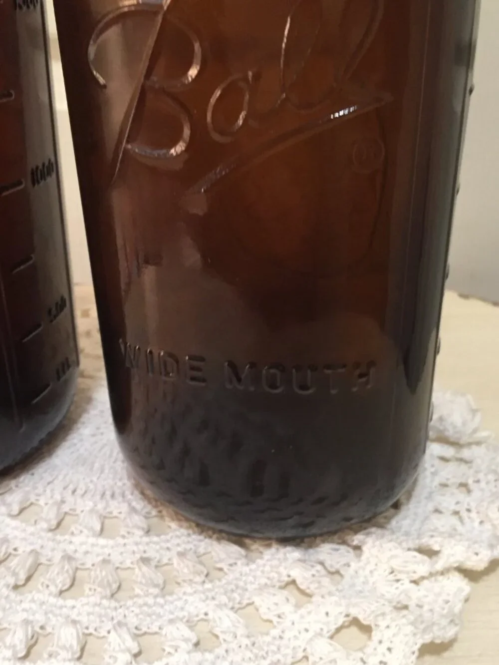 Set of 2 BALL 1.5 Quart Amber Canning Jars 6 Cups 9.25” Tall JUMBO